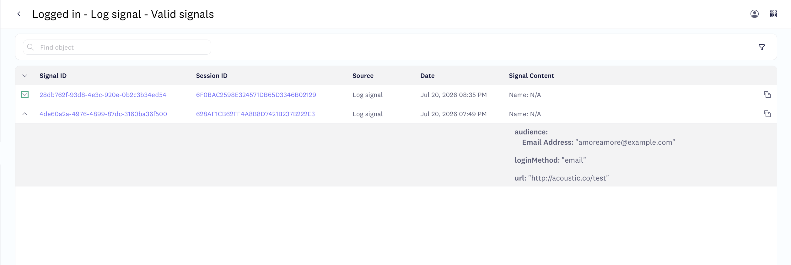 Signal management in Connect