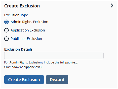Create exclusion