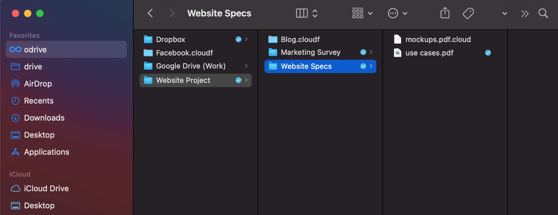 Also available on Mac. Notice the placeholder cloud files and folders which get expanded (downloaded on demand) into normal files and folders when they are first accessed.