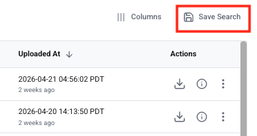 Save Search button
