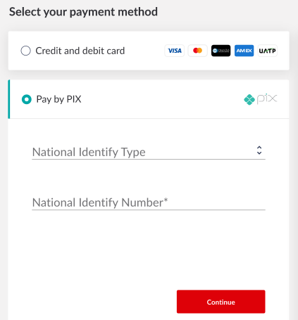 PIX payment information fields