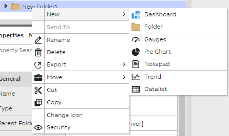 Creating new user interface menu 