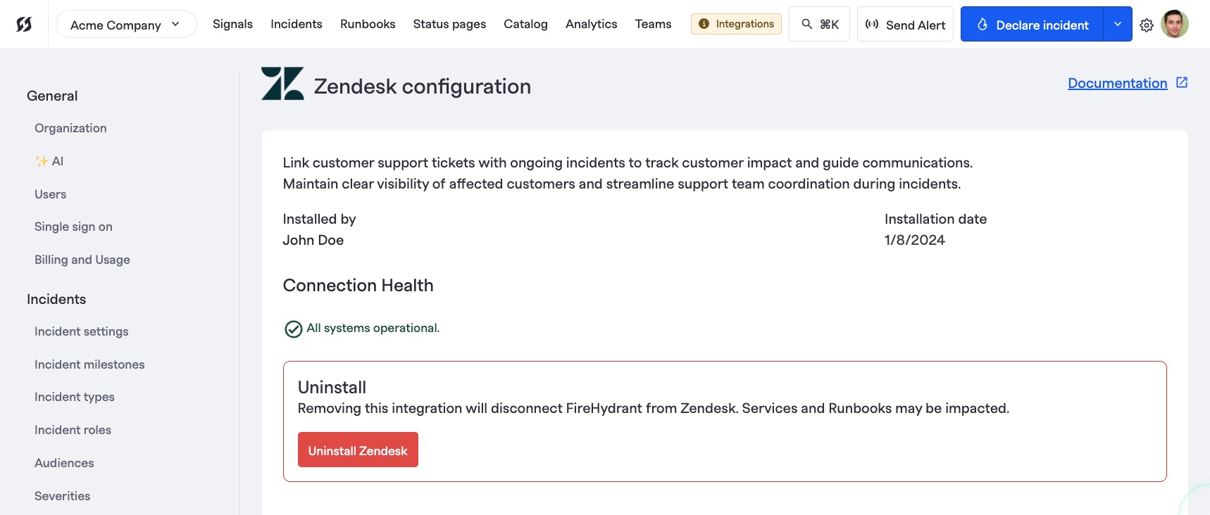 Successful Zendesk integration