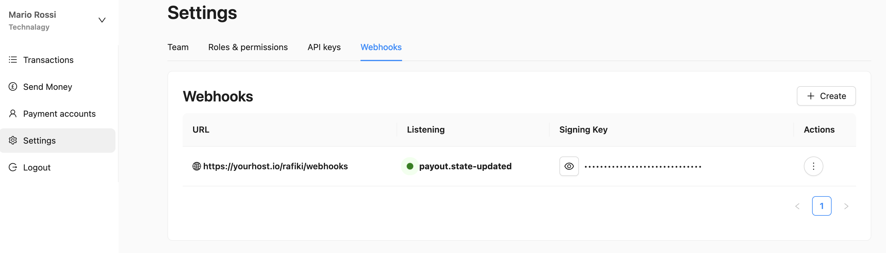 Manage webhooks configurations