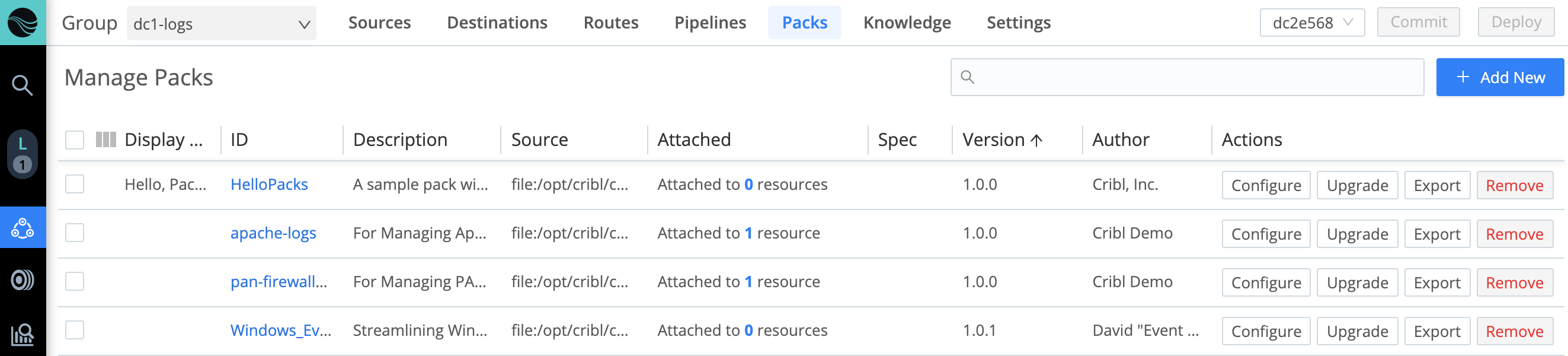 packs-worker-group.png Worker Group > Manage Packs page