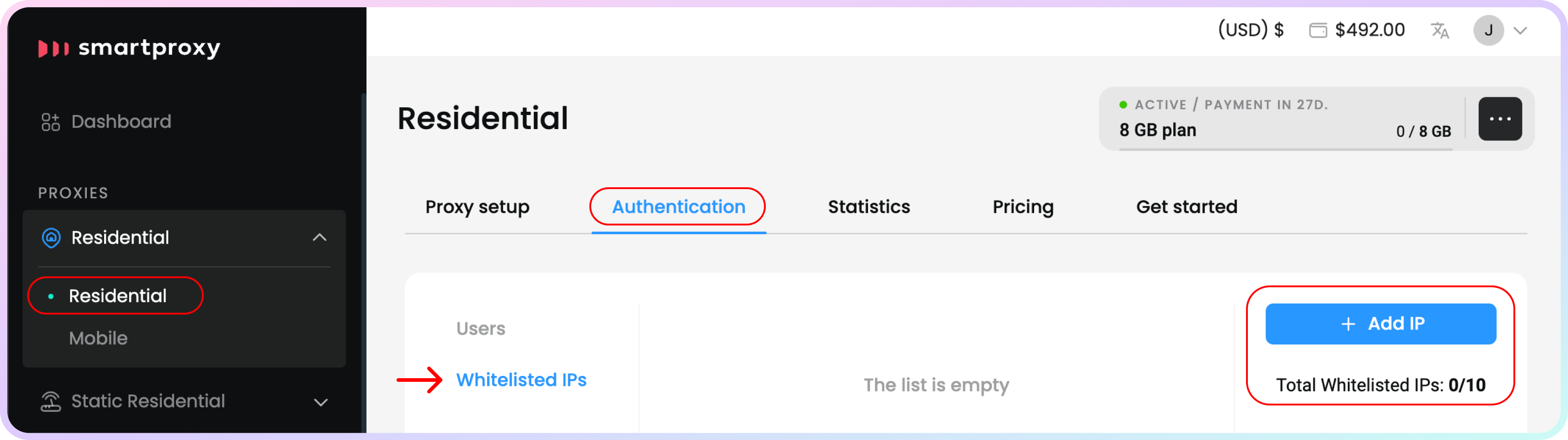 Whitelisting an IP address.