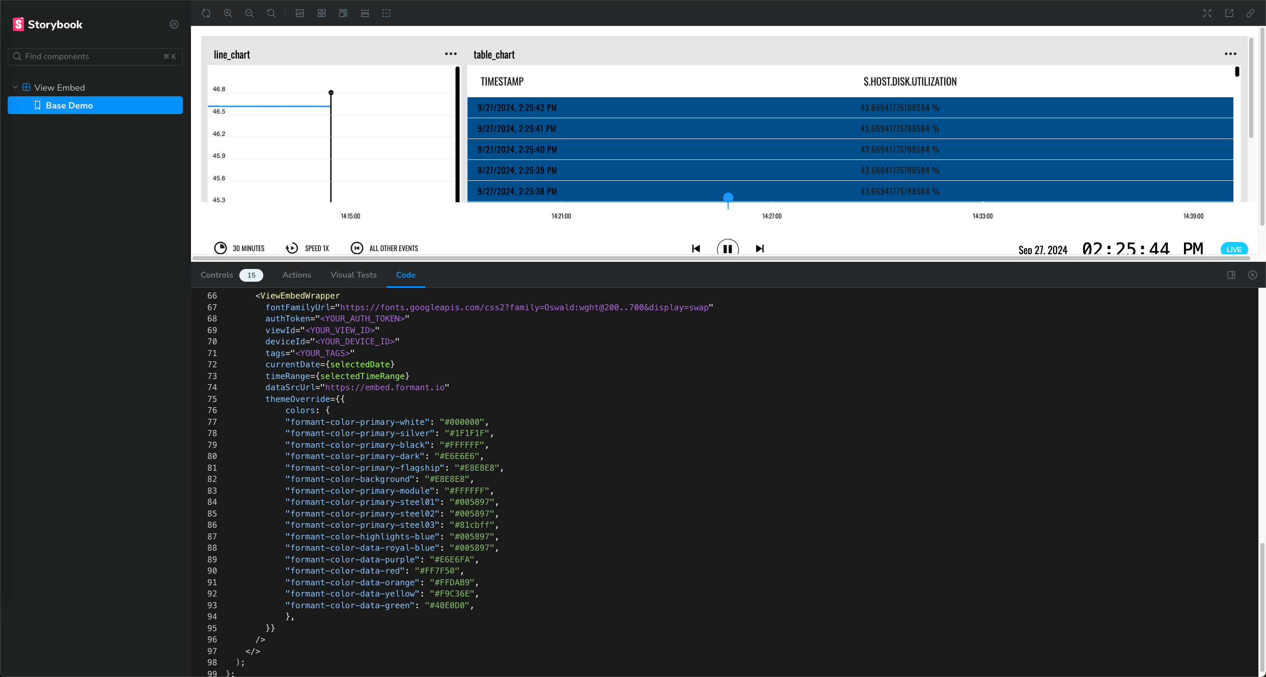 Viewing the source code of the example.