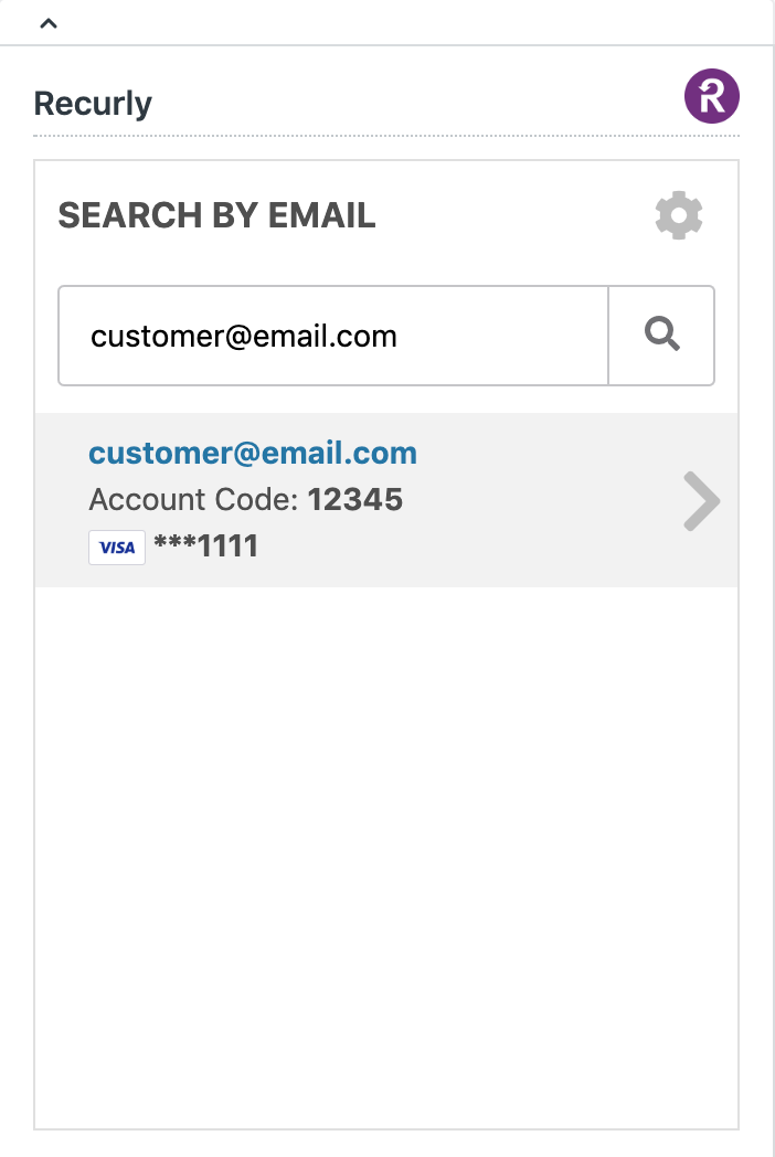 Use an email to look up Recurly accounts and subscriptions.