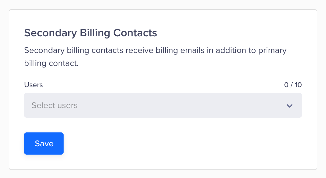Secondary Billing Contacts