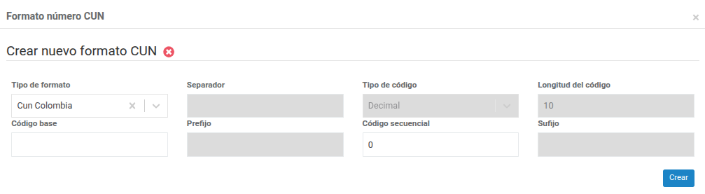 Crear nuevo formato CUN Colombia