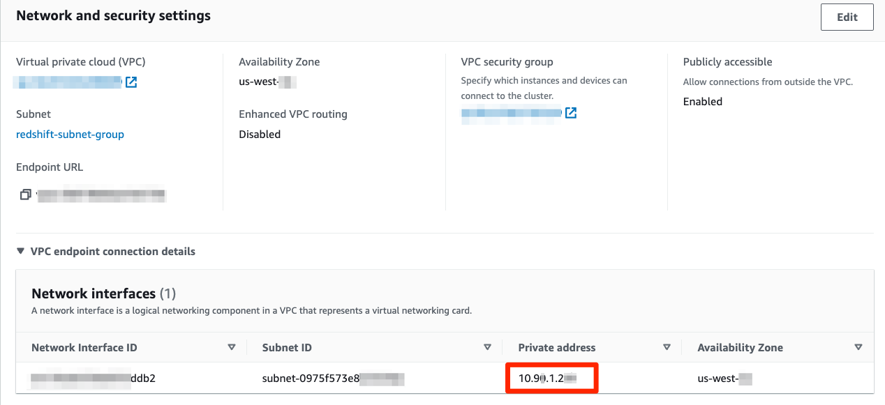 Target type: IP address