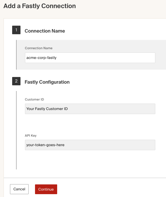 Create and configure the Fastly connection in CloudZero.