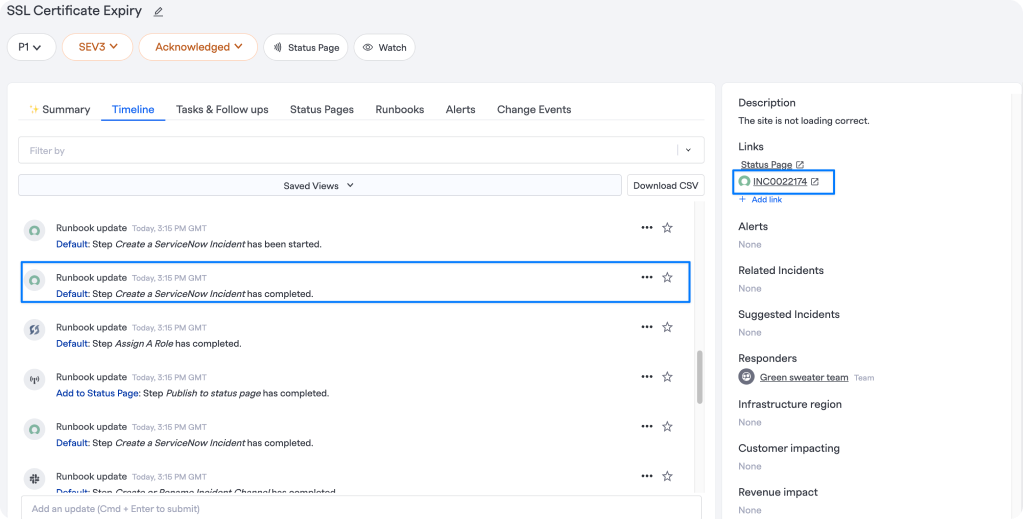 Jira runbook step example