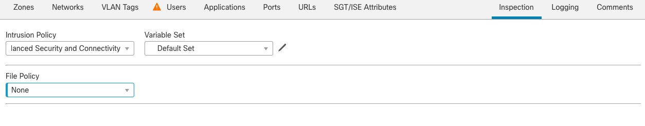 **Figure 25:** Next Generation Intrusion Policy selection