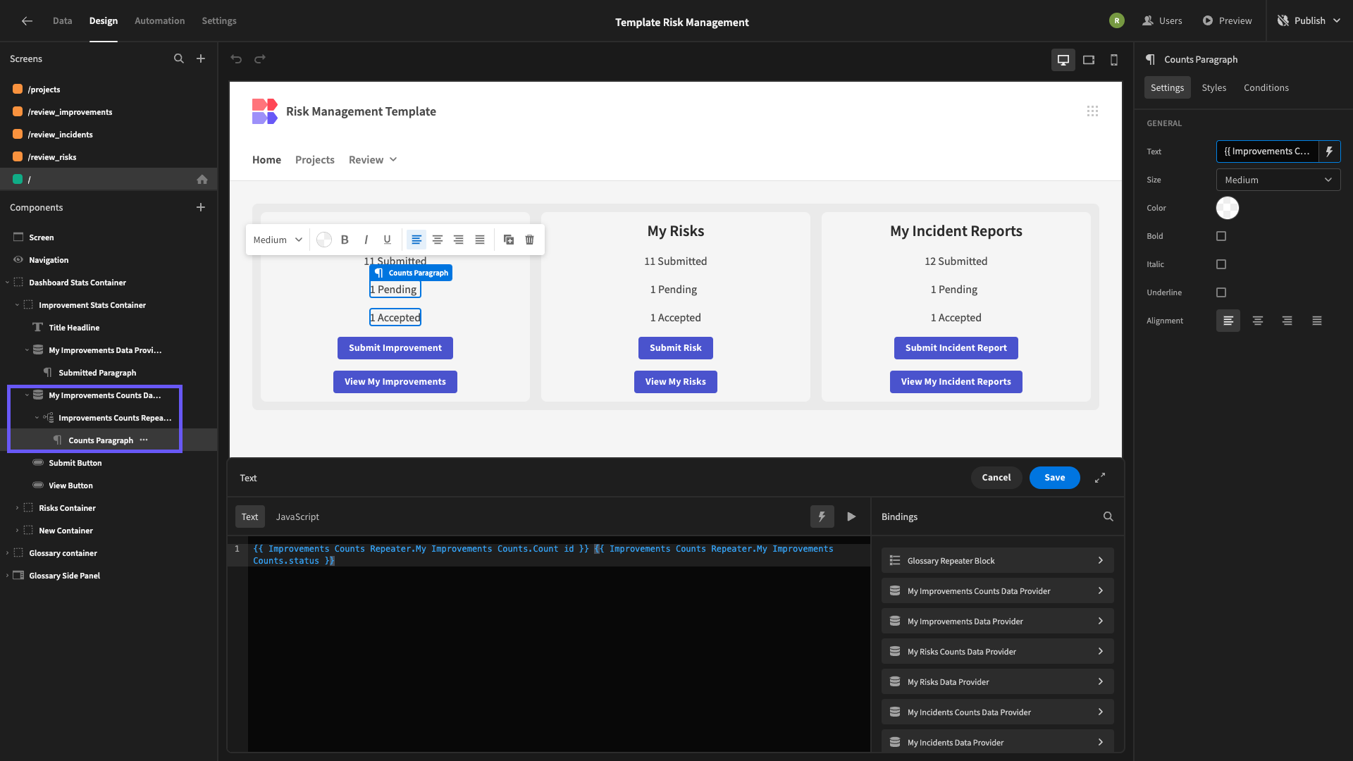 View Calculation UI