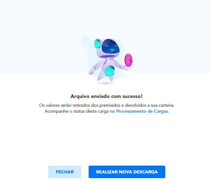 Confirmação de envio do arquivo