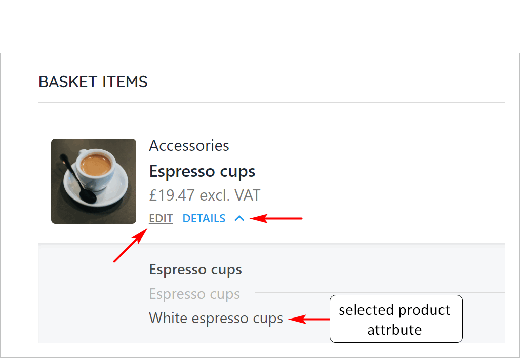 Clicks **Details** to see product attribute