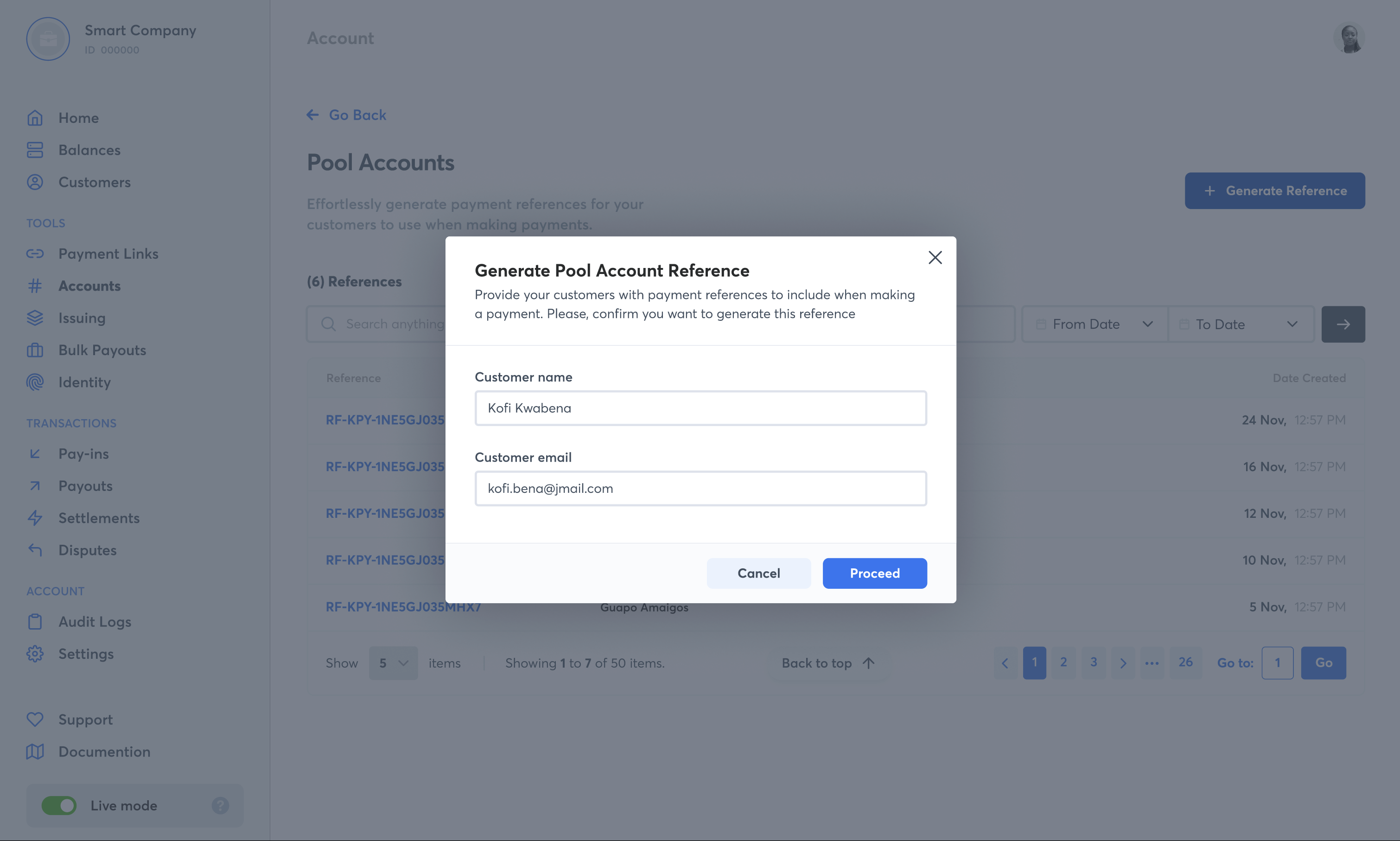 Generate Pool Account