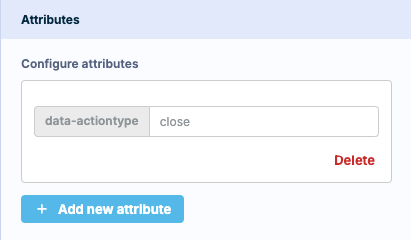 Screenshot of button attributes configuration