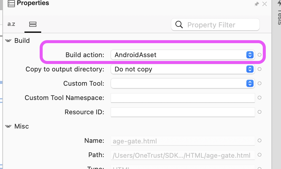 Android example using AndroidAsset