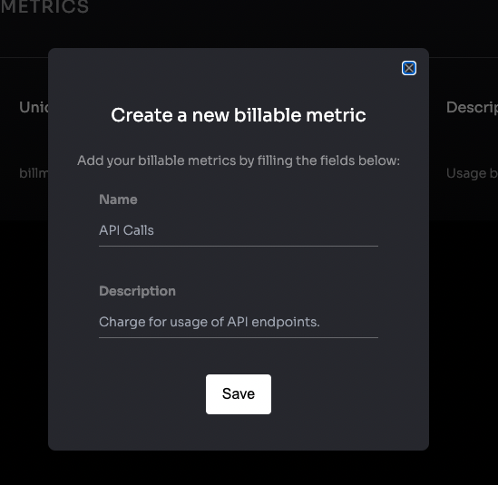 Create billable metric