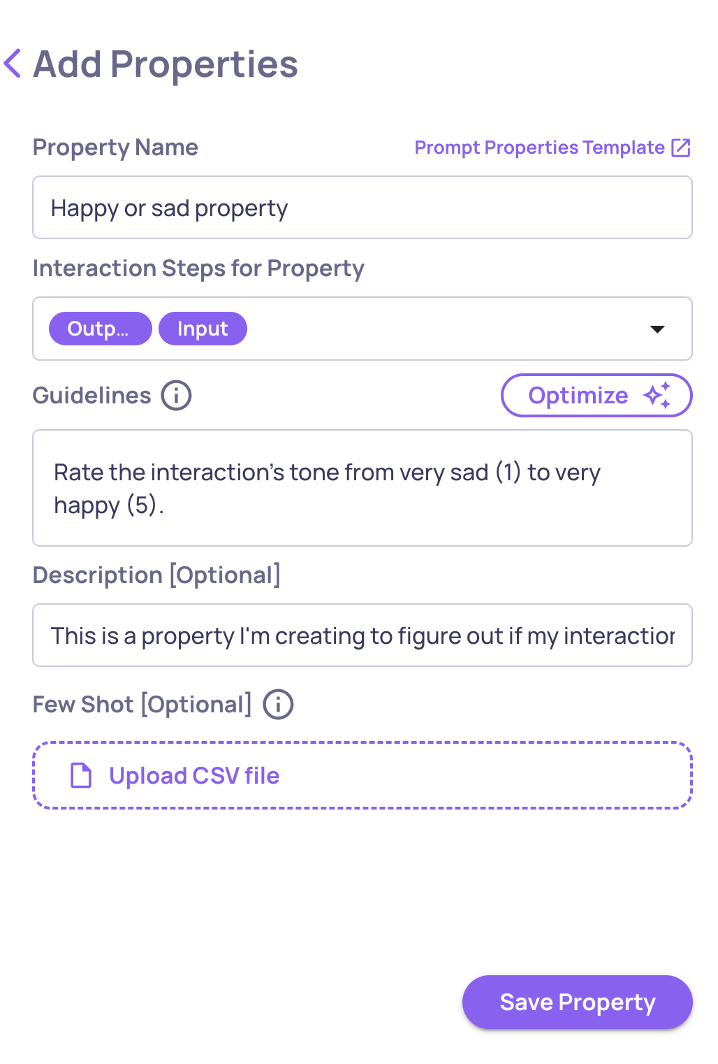 The "Optimize" button is clickable upon filling the required input fields