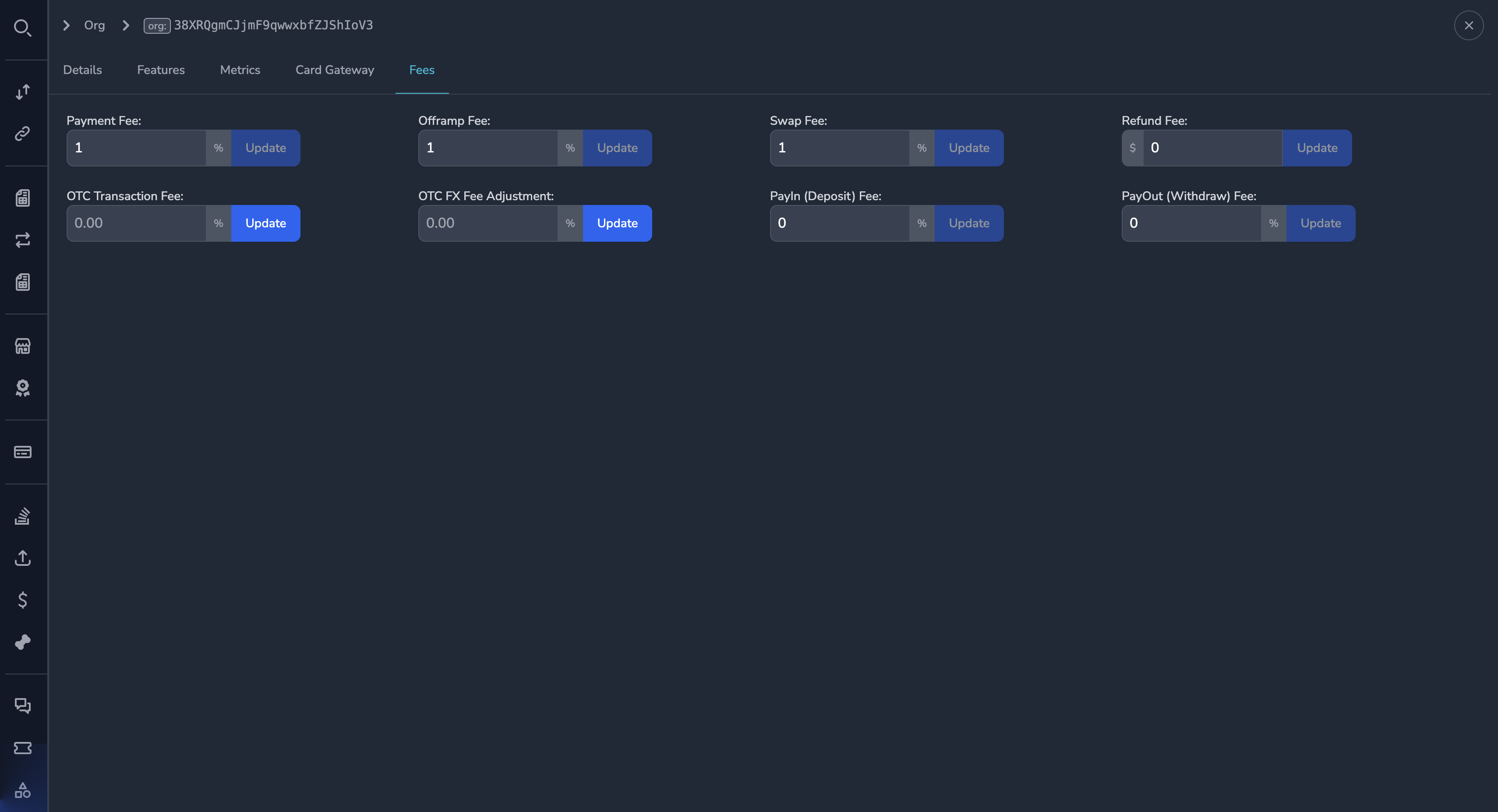 Fee configuration