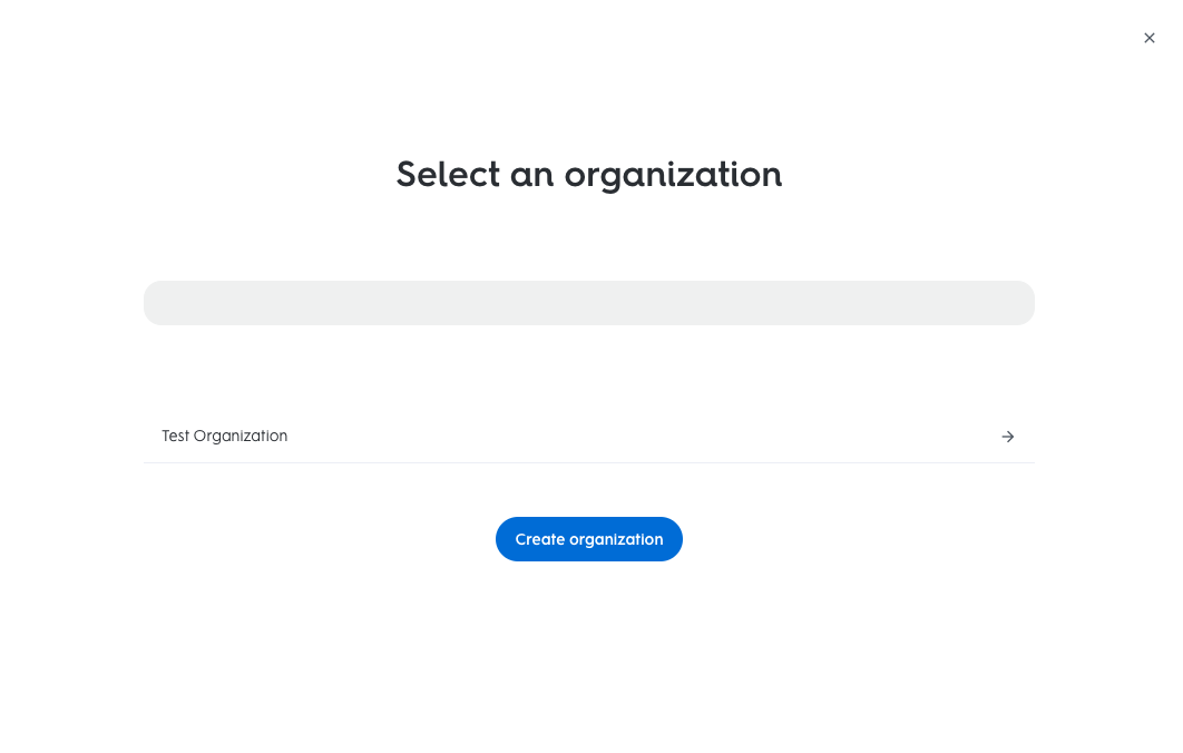 Select your organization in the list