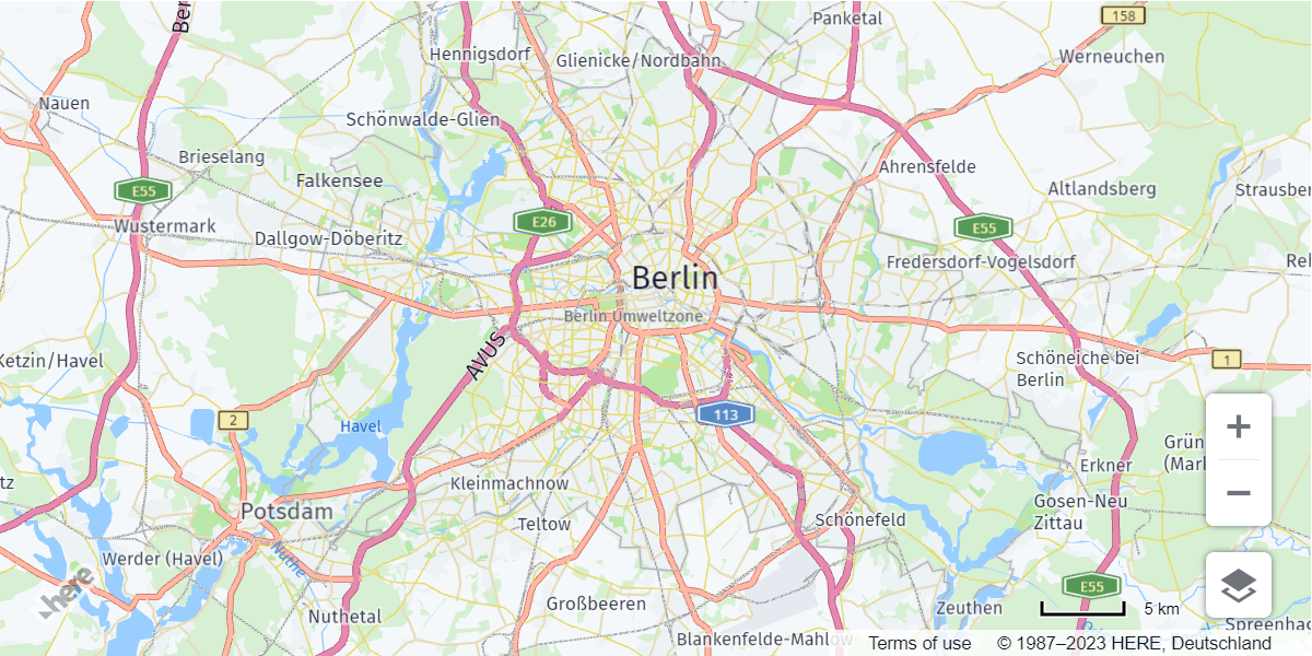 A map created with a default layer