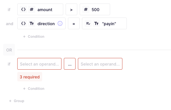 Example of rule formula