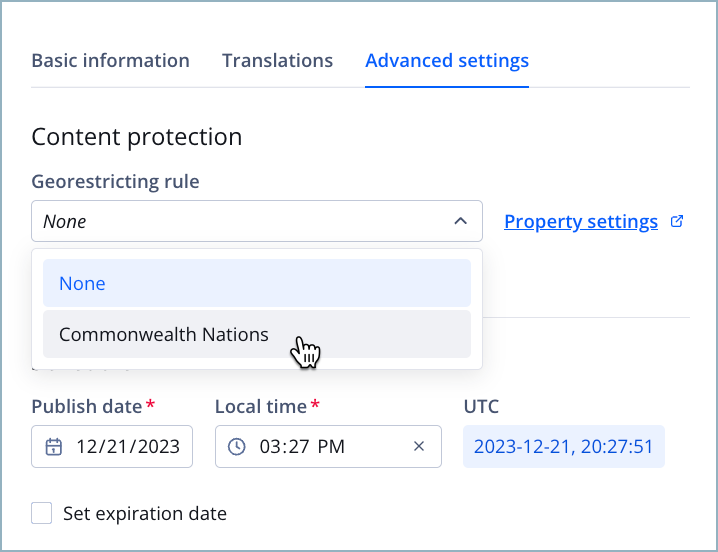Georestricting a single media item