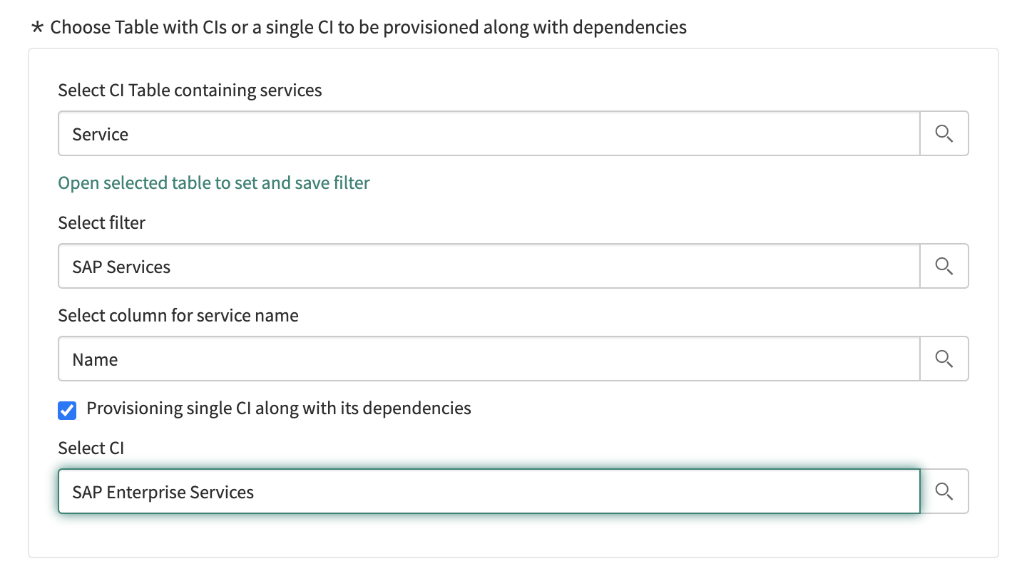 Provision a single CI