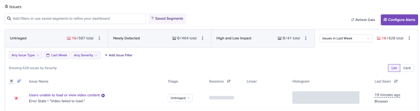 Saved Issues filters
