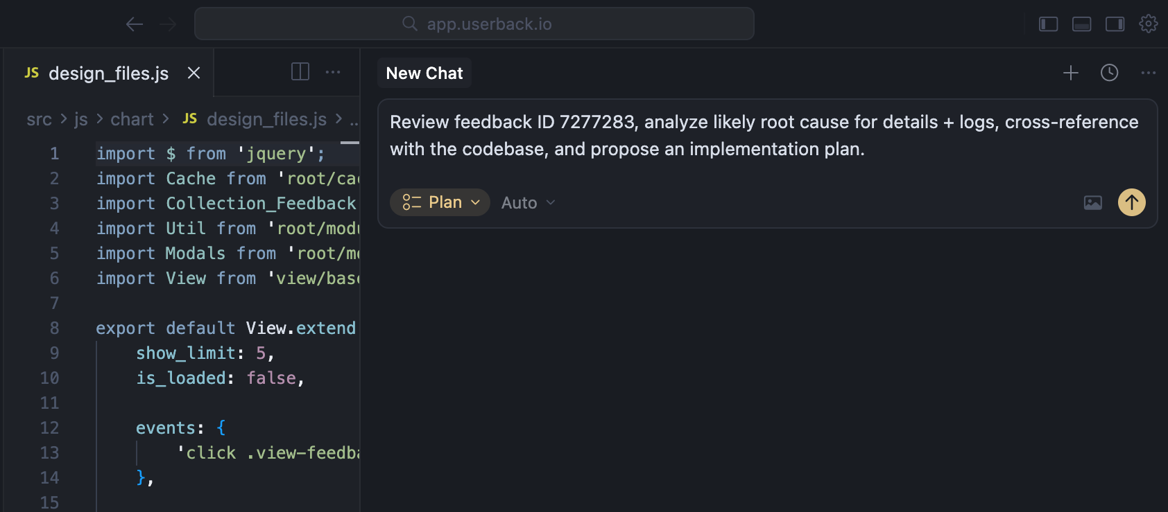 Userback MCP Cursor Example Prompt for Product Engineer 