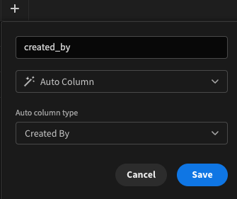 Adding a 'Created By' auto-column