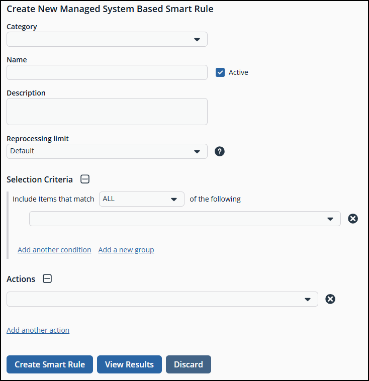 Create managed system based smart rule.