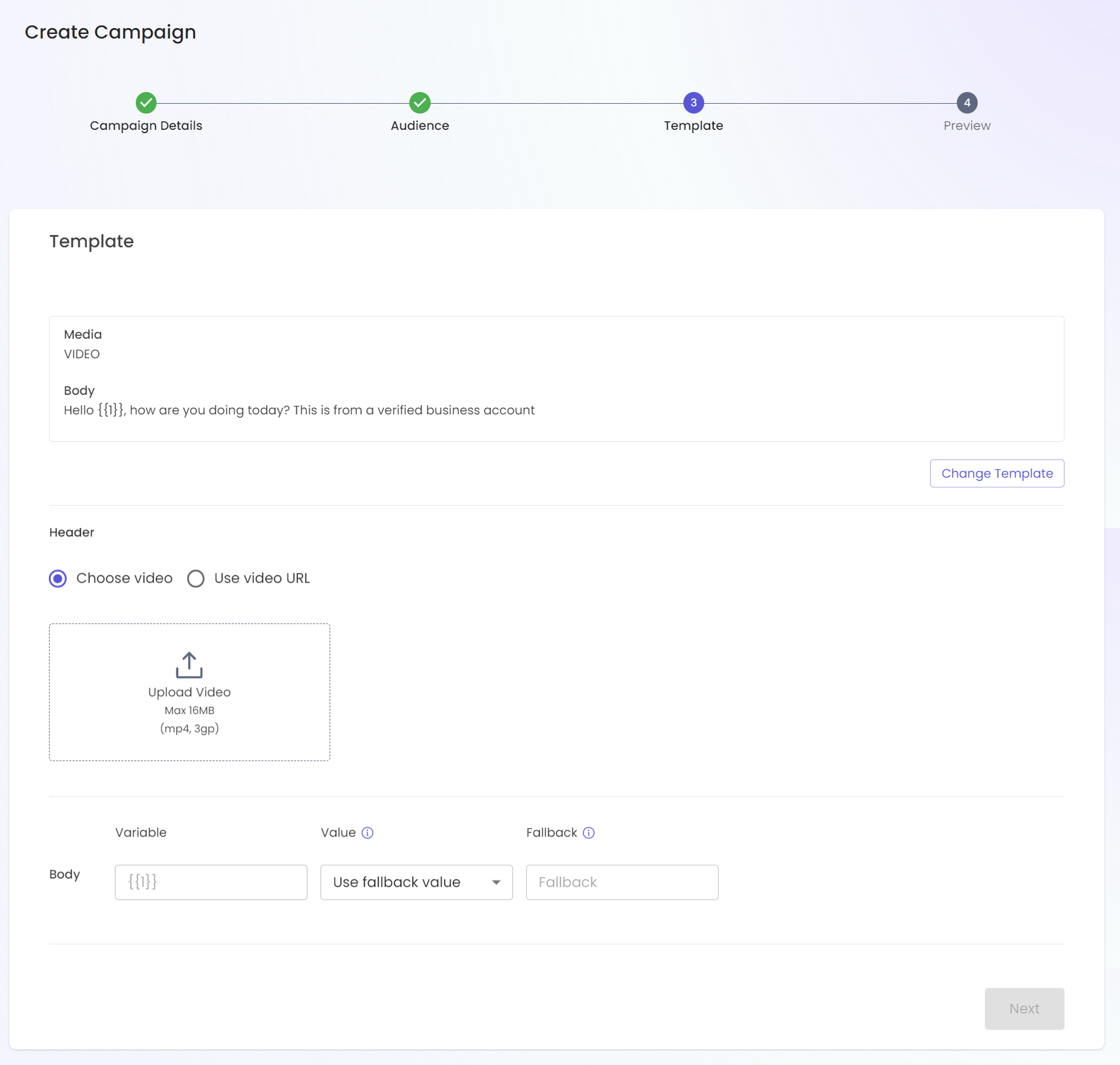 Provide a publicly available URL and personalize the other variables by selecting from column headers or by fallback value