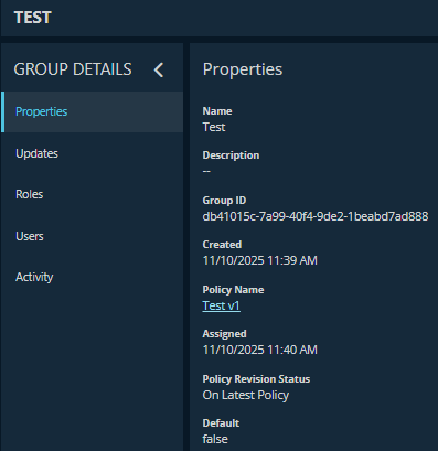 Properties on the Computer Details pane