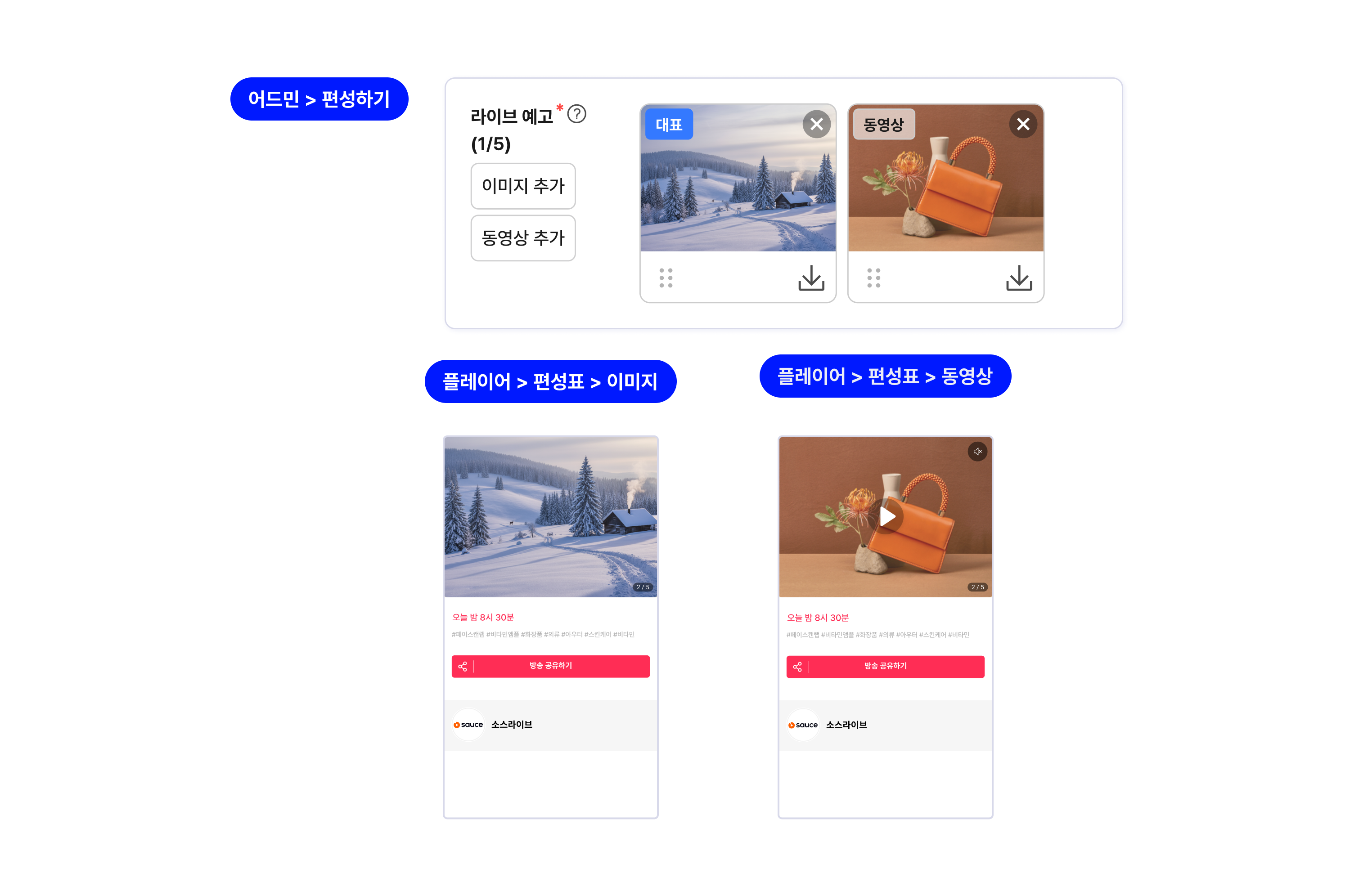 송출 화면 예시