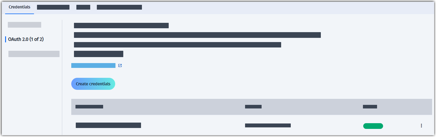 Creating OAuth 2.0 credentials