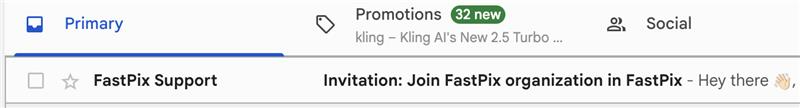 Email for the invite link