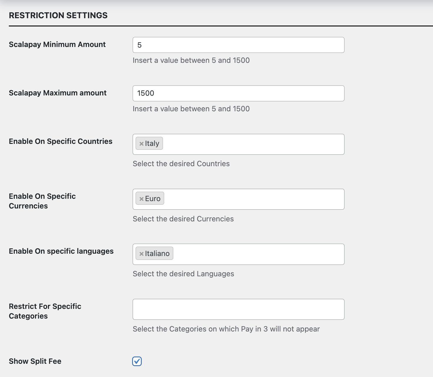 Enable the product agreed by the contract