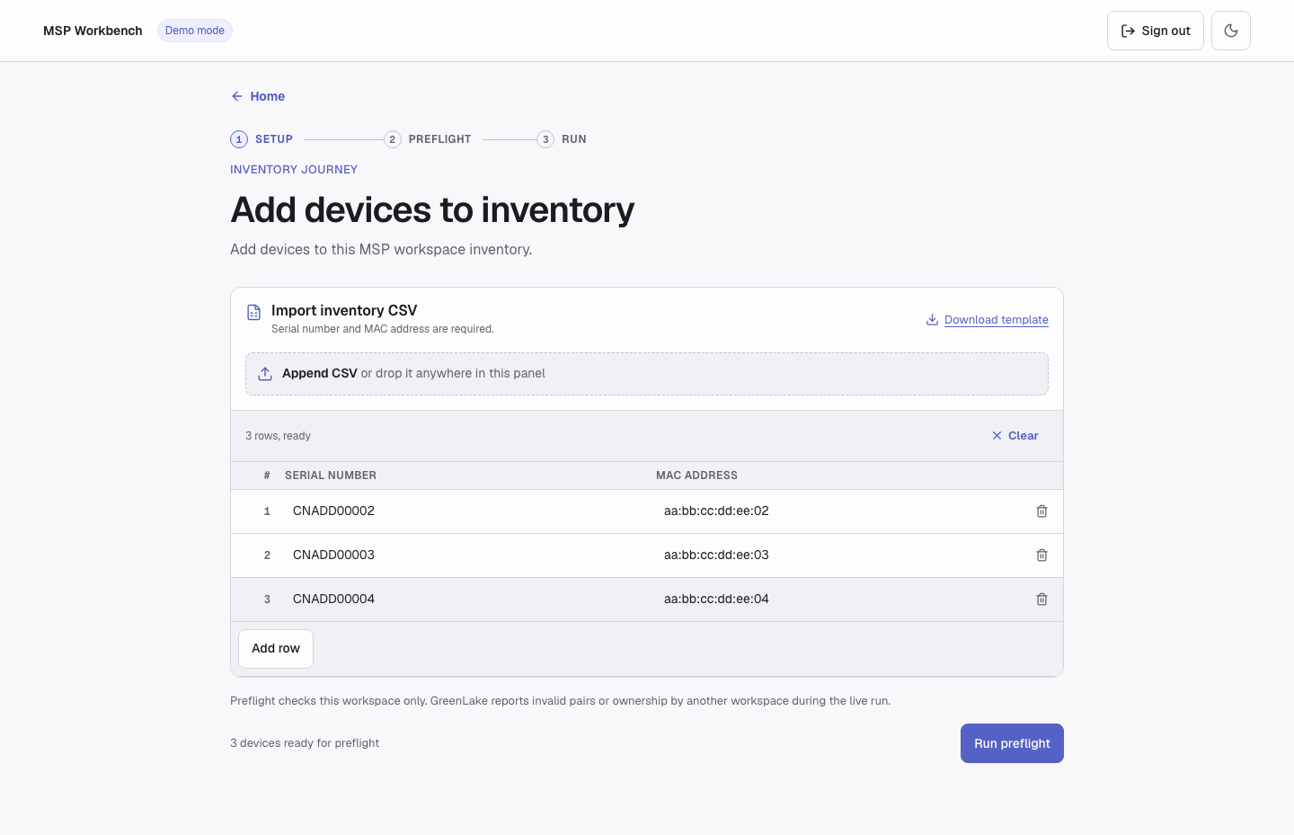 Add devices to inventory