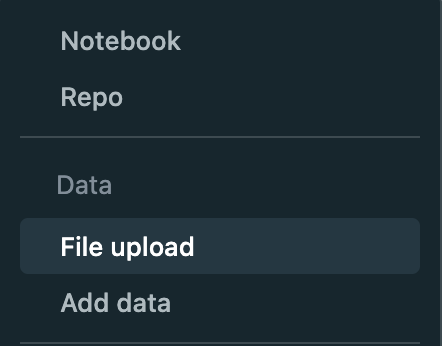 Select "File upload" from the menu