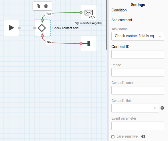 Check contact field