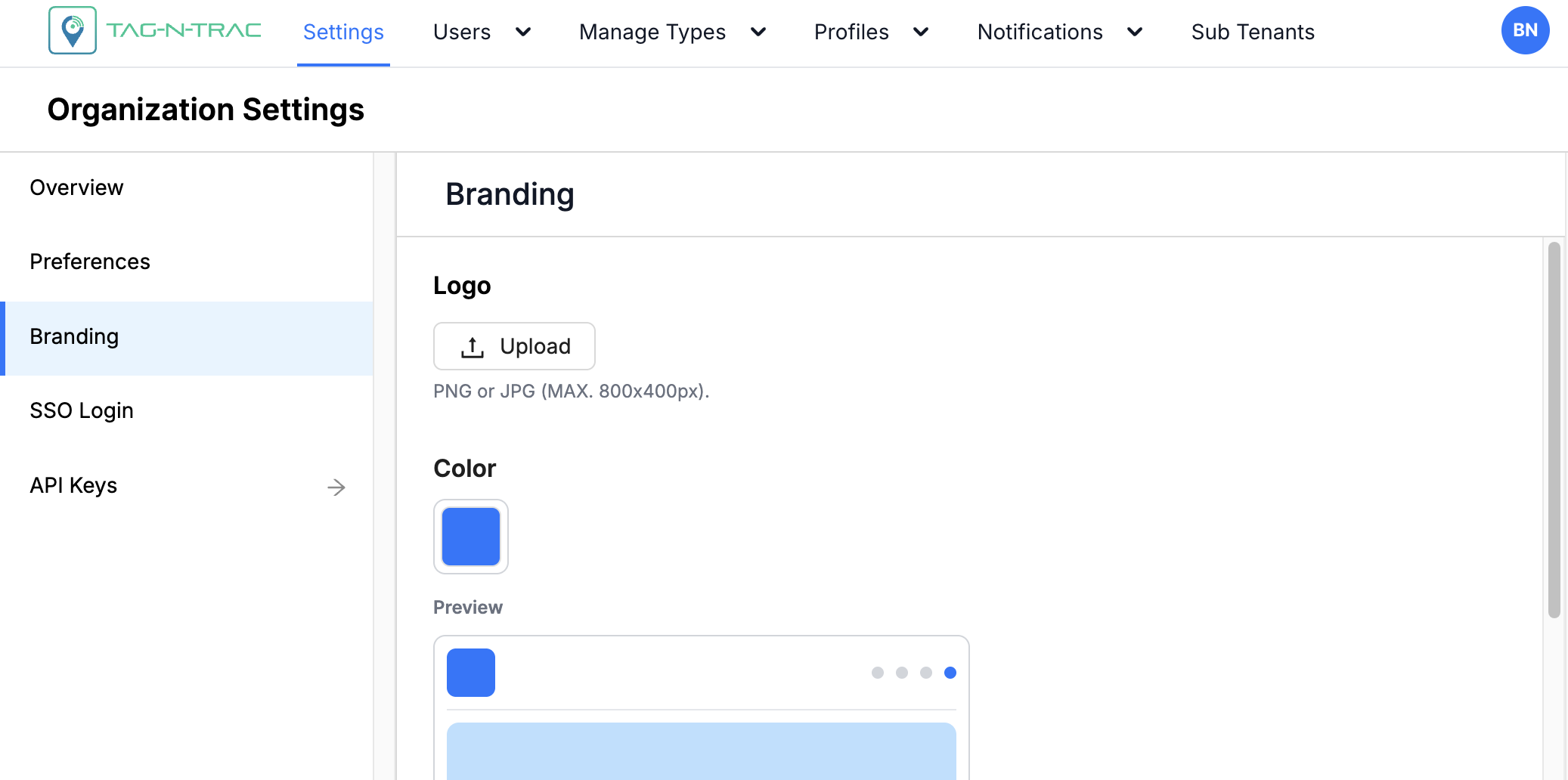 Branding Tab UI