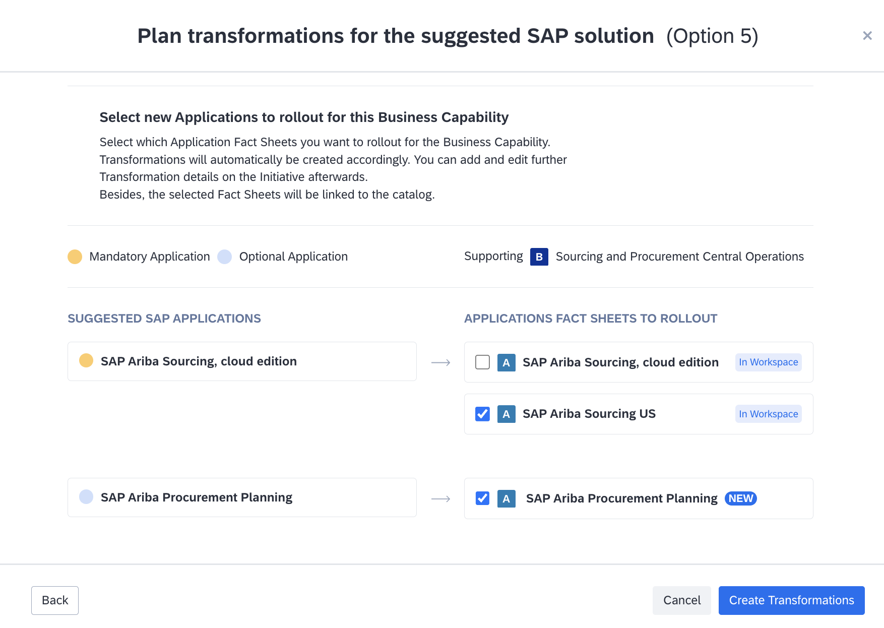 Selecting the Applications