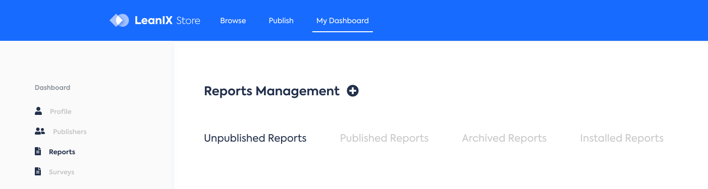 Workflow: Publishing Reports on the LeanIX Store