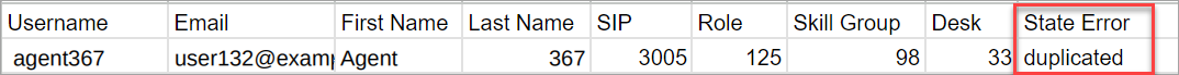 Screenshot of the error details in the result file