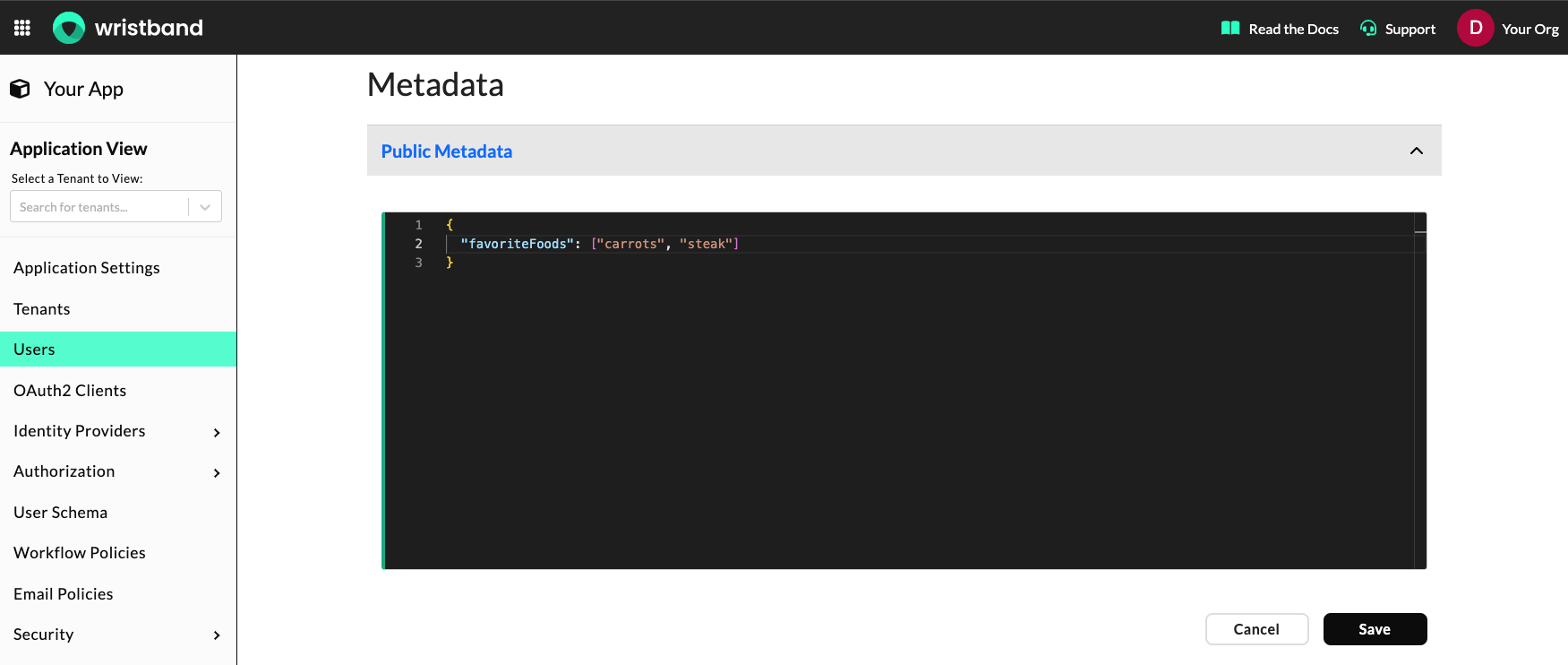 Modifying custom metadata